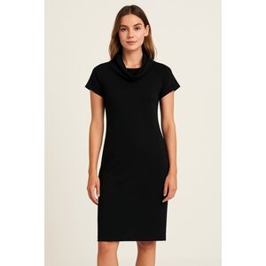Elegant Black Cowl Neck Dress